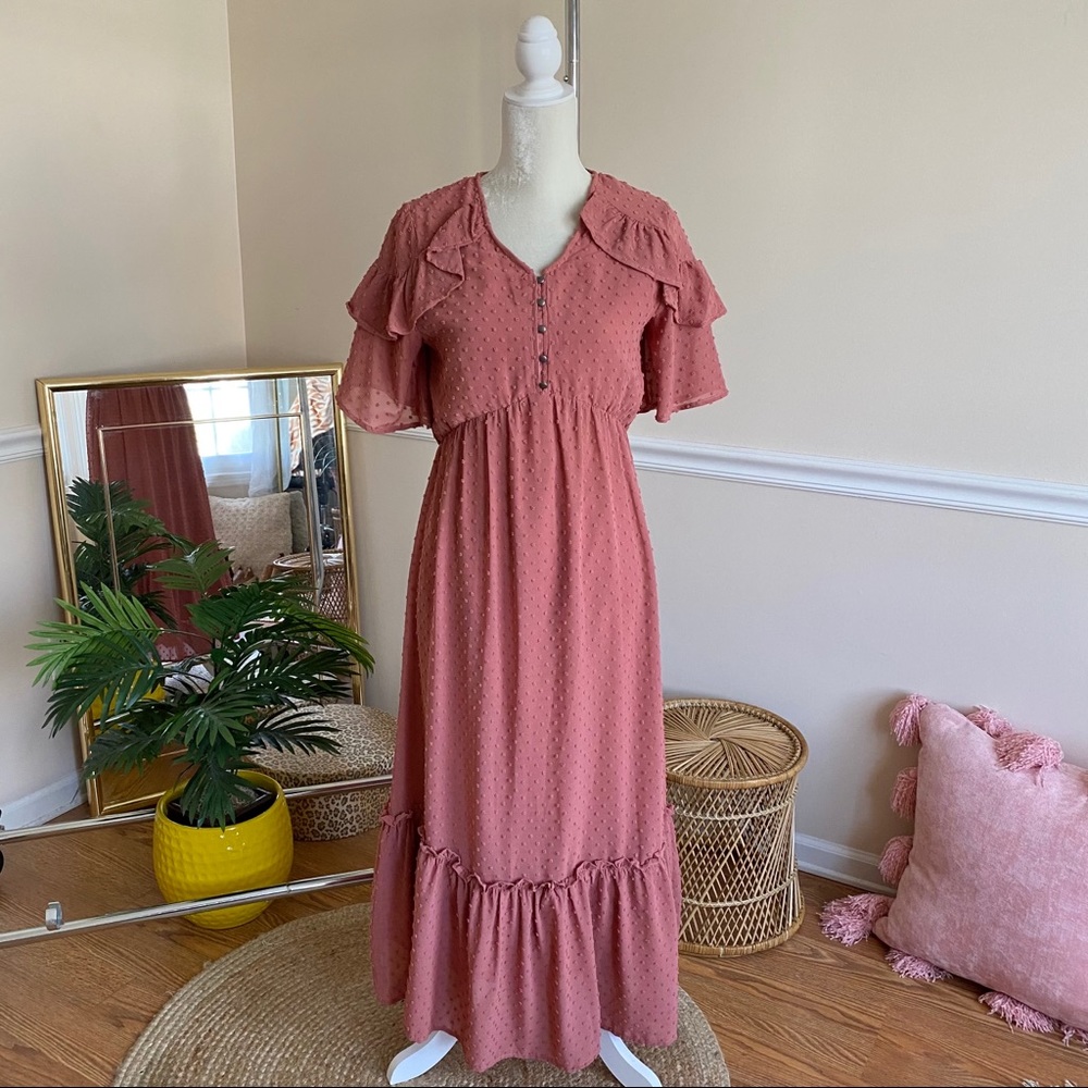 Orange Creek Neesees Women’s Small Swiss Dot Dress maxi